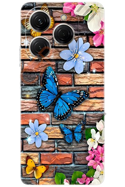 TECNO Spark 20 PRO (KJ6) Uyumlu Kılıf Desen Baskılı Silikon Kelebek STK:672 C...