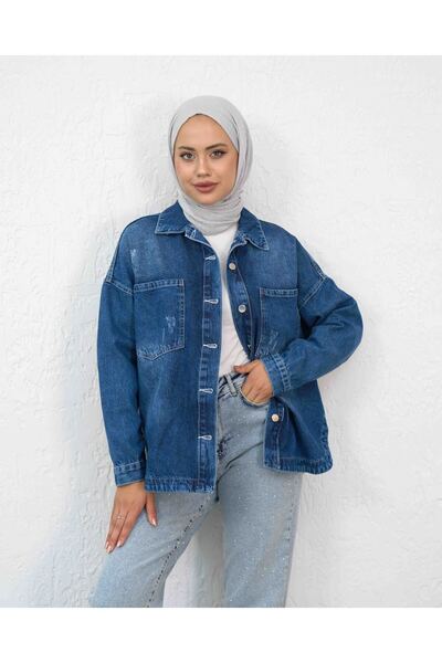 sorisso Jachetă oversize din denim cu detaliu rupt