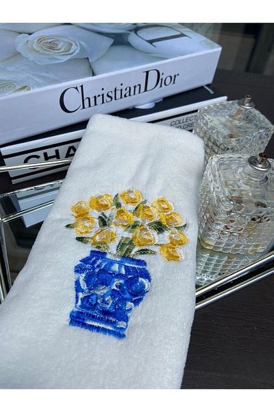 LİNDA MİA Prosop brodat Blue Blanc