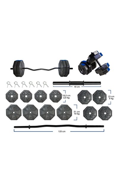 TAN SPOR 70 Kg Z Barlı Dambıl - Dumbell - Ağırlık - Halter - Vücut Geliştirme...