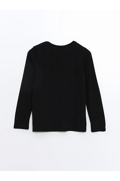 LC Waikiki Lcw Grace Black Print Crew Neck Women's T-shirt