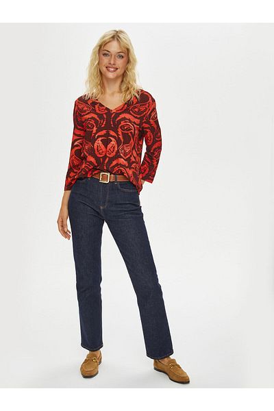 Faik Sönmez Tricou Paisley cu mânecă lungă cu gât rotund 69587