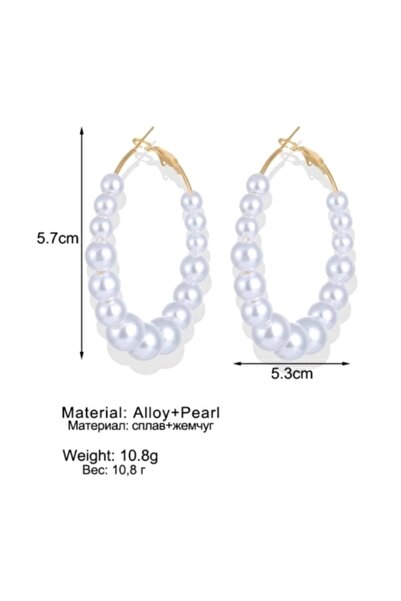 HOSBUTIK Pearl Color Hoop Earrings