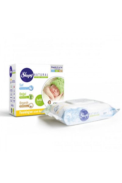 Sleepy Natural Newborn Wet Cotton Towel 3 X 40