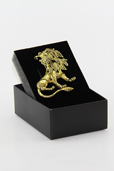 Zaim Aksesuar Altın Renk Aslan Broş