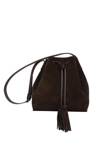 Ysmn Hakiki Deri Süet Çapraz Askılı Kadın Omuz Çantası Siyah Yc011818dsu01