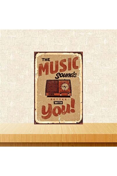 TAKIFİX The Music 20-30 Cm Retro Ahşap Poster