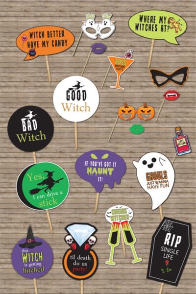 PEKSHOP Witch Bride Konsept Konuşma Balonları Seti - Hallooween Edition