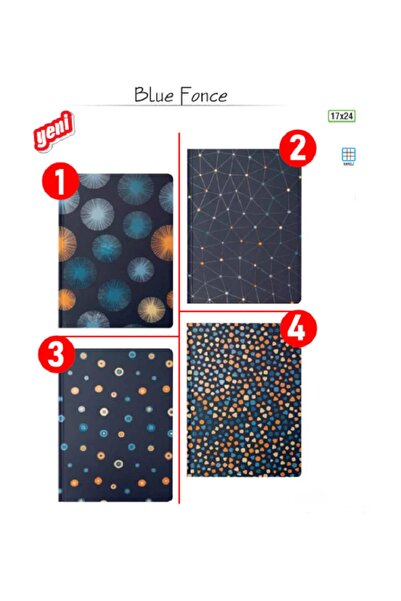 KESKİN COLOR 17x24 80 Yaprak Kareli Ciltli Sert Kapak Blue Fonce Defter 41094...