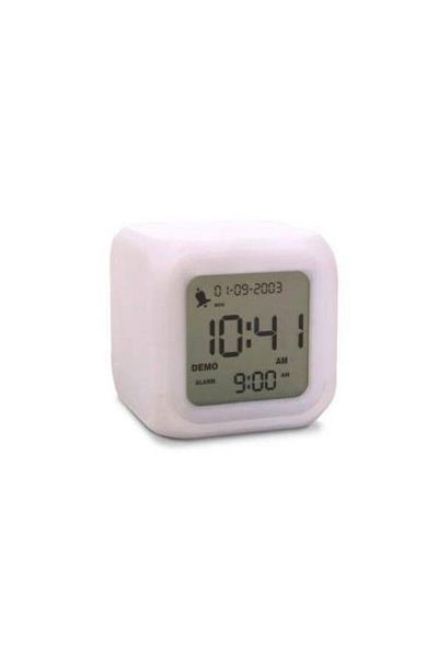 Carneil Digital Cube Clock with 7 Color Changing Alarms