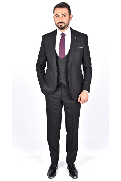 Carutte Suit Crt074 Dobby Suit/black/Size 52 / 6 Drop