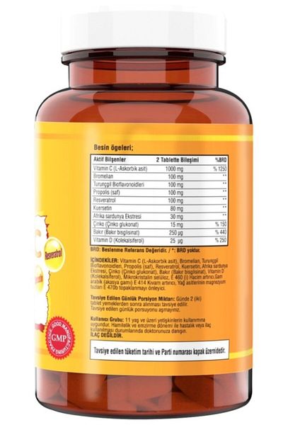 NCS Vitamin C Zinc Propolis 60 Tablets Vitamin D Quercetin Resveratrol