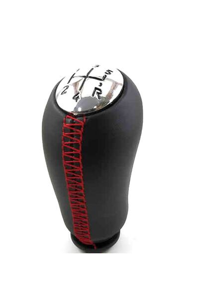 arotomarket Renault Clio 3 - 4 Faux Leather Covered Gear Shift Knob with Red Stitching Detail