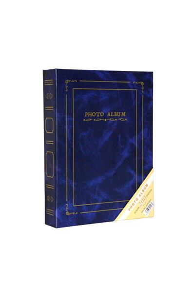 Acr Album foto cu copertă din piele albastră, 13x18cm, 200 de pagini