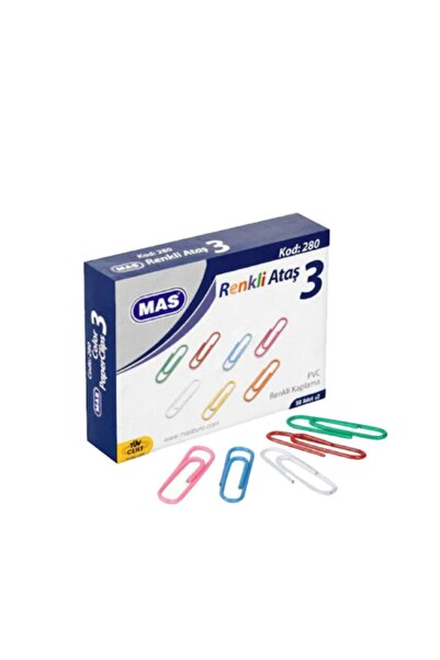 Mas Renkli Ataş Pvc 30mm (50 Adet) Kod:280