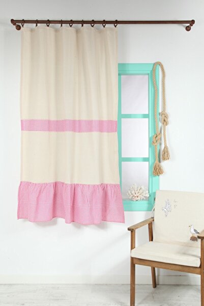 cotton maison Vintage Pink - Cortina naturală cu Cornișă