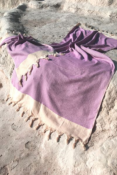Yavuz Tekstil Beach & Sauna Cotton Peshtemal Set 100% Cotton Gift Product Lilac