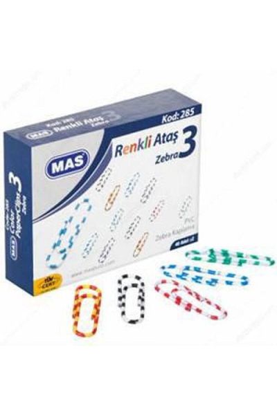 Mas Colorful Zebra Paper Clip 30mm (40 Pieces) Code:285