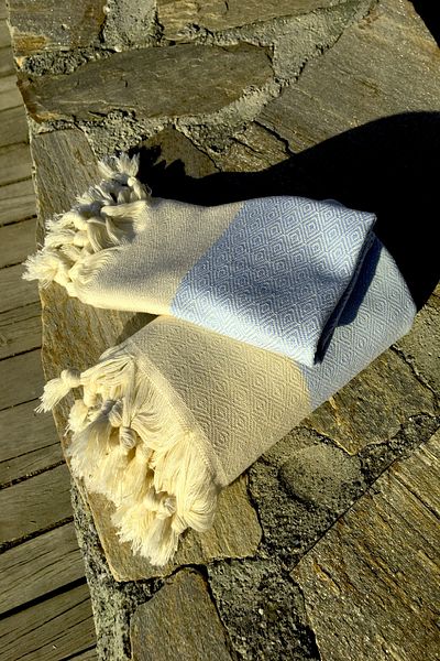 Yavuz Tekstil Beach & Sauna Cotton Peshtemal Set 100% Cotton Gift Product Turquoise