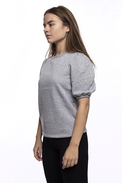 Miss Murem Women's Gray Watermelon Sleeve Ribbon Blouse