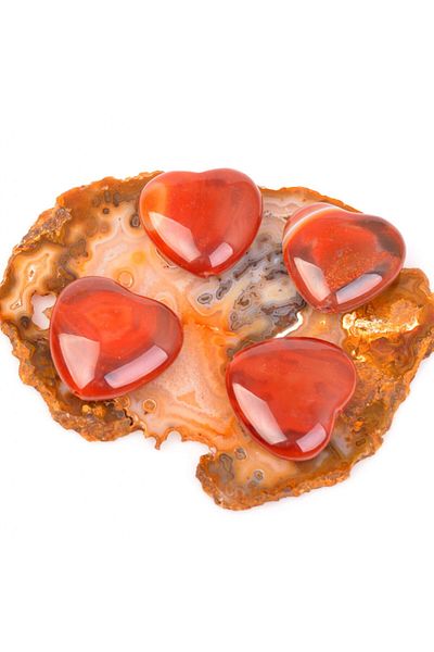 Taş Sandığı Agate Stone Perforated Heart Shaped Mass