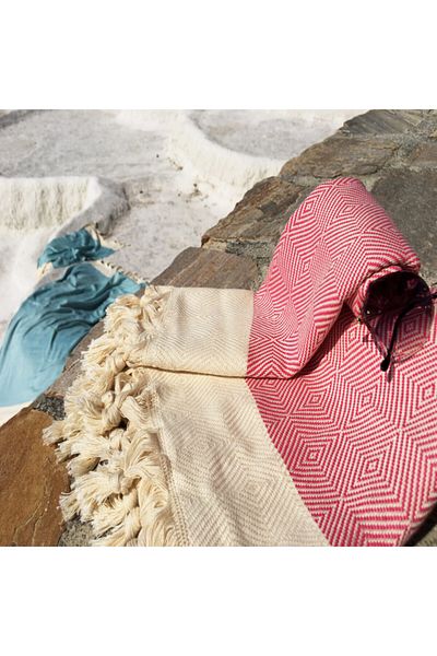Yavuz Tekstil Beach & Sauna Cotton Pestemal Set 100% Cotton Gift Product Candy Pink
