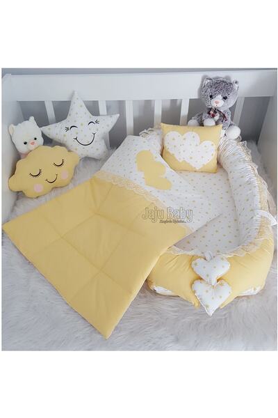 Jaju Baby Nest Sarı Yıldızlı Lüx Ortopedik Jaju-babynest Bebek Yatağı