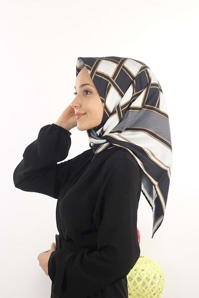 Sima Kadın Siyah Violla Rayon Eşarp 17522