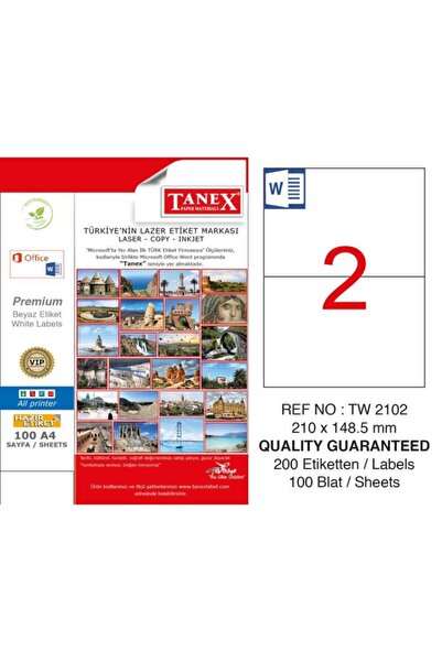 Tanex Tw-2102 laserska etiketa (210 X 148,5 MM)