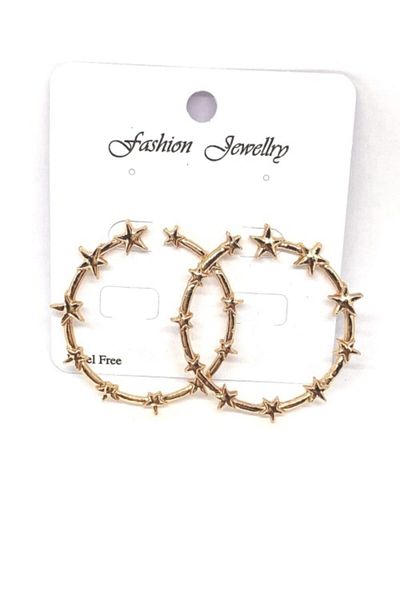 Entrendi Cansus Women's Gold Star Ring Earrings