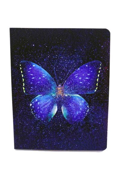 KESKİN COLOR Neon Mavi Kelebekli Not Defteri Kareli 80 Yaprak