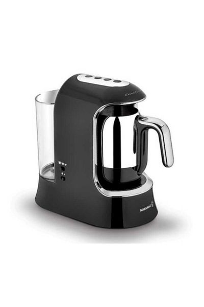 KORKMAZ Black Chrome Kahvekolik Automatic Turkish Coffee Machine with Aqua Water Tank