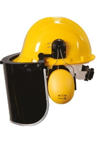 Essafe Vidalı Baret + Kulaklık + Yeşil Siperlik