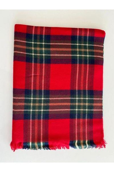 Mathilda Aksesuar Unisex Red Soft Textured Scarf