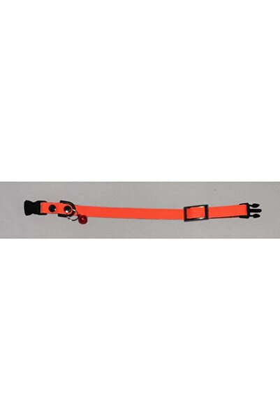 Elite Orange Neon Colored Patent Leather 1 Cm Cat Collar with Metal Lock Buckle