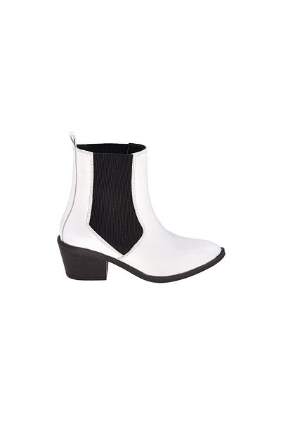 Moosefield Women's Genuine Leather White Cowboy Boots