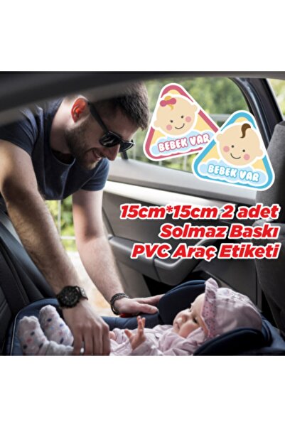 FİKİRCAN There is a Baby in the Car PVC Sticker - Vehicle Label Colorfast Pri...