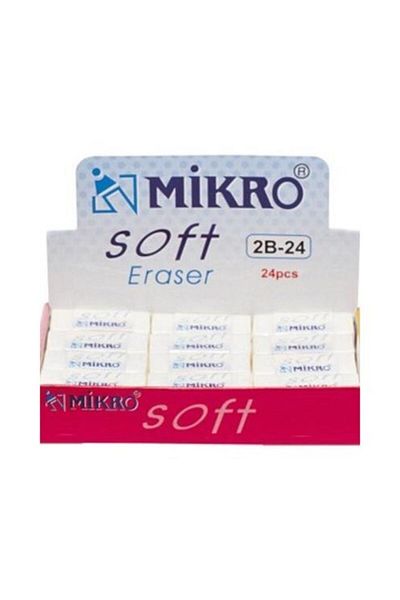 Mikro 2b-24 Soft Eraser 24 Pcs