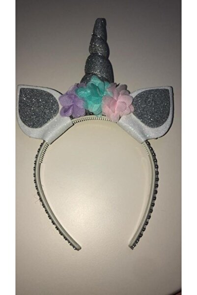 PARTİCİM SÜS EVİ Unicorn Simli Eva Taç Gri