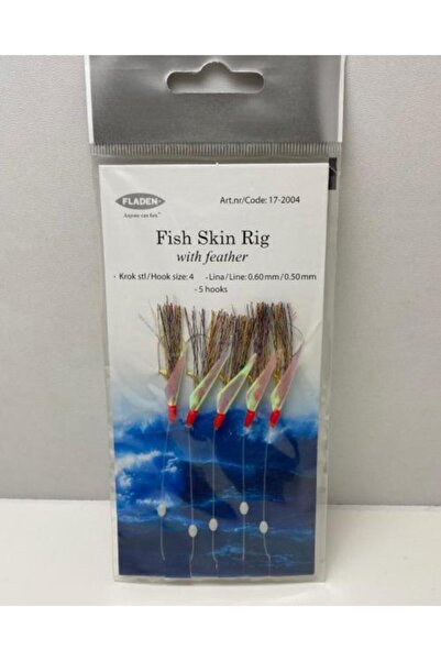 FLADEN Fish Skin Rig Derin 5 Köstekli Su Çapari Takımı  4 Numara Iğne