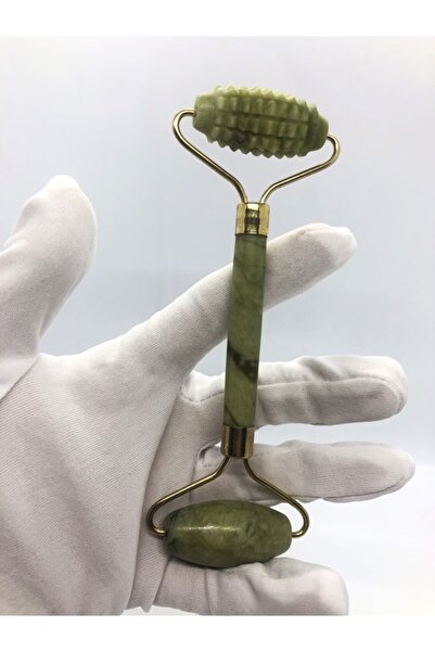 İLTERUS Yeşil Doğaltaş Çift Taraflı Yeşim Face Roller Masaj Taşı