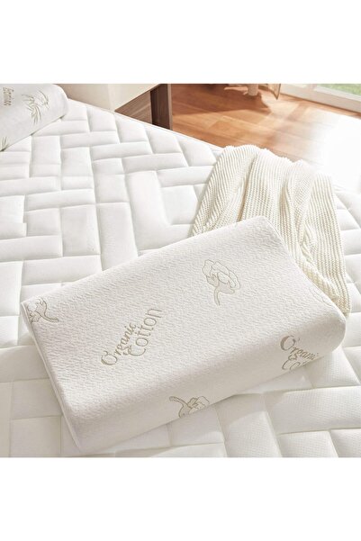 Heyner Organic Cotton Visco Boyun Destek Yastığı Ortopedik Visco Yastık 40x60...
