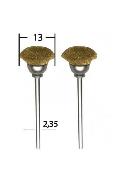Proxxon Pin Yellow Wire Brush Set of 2 13 mm 28963