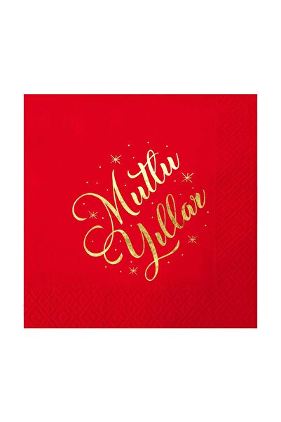 Story الذهب ورقة عيد ميلاد سعيد منقوشة اللون الأحمر منديل ورقي