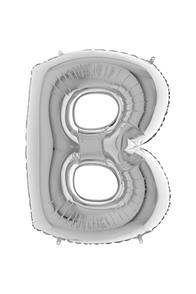 Kikajoy بالون من رقائق الفضة بحرف B مقاس 40 بوصة 102 سم