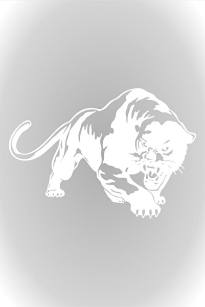 Quart Aksesuar Panter Panther Kaplan Puma Oto Sticker Araba Cam Sticker Beyaz...