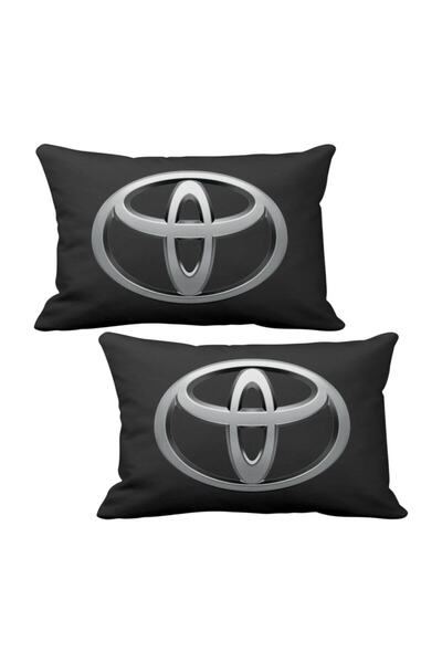 ASR Toyota Logo 2 Pieces Luxury Car Neck Pillow Black And Wooden Logo Keychain