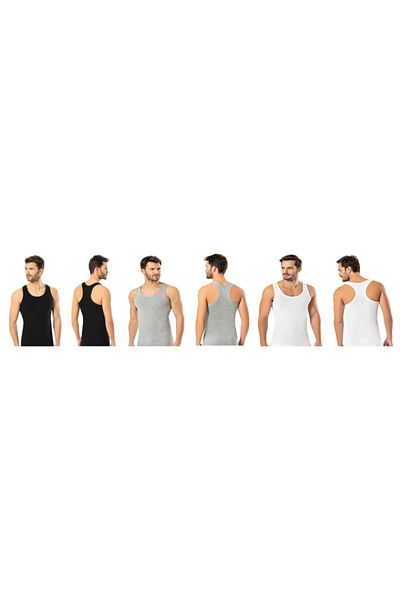 Erdem Men's White 100% Cotton Elastane Sports Undershirt 3-Piece 1121