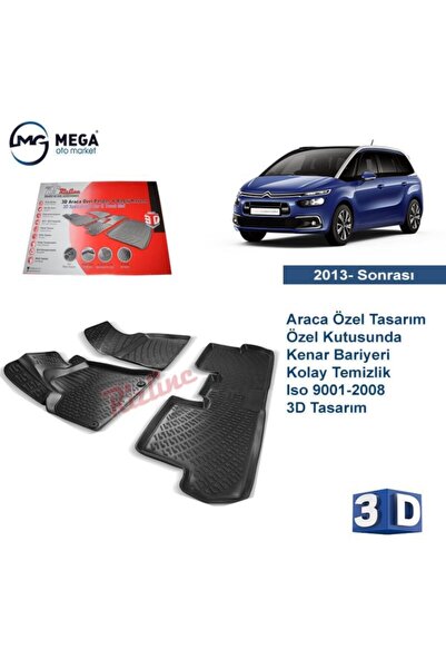 Rizline Citreon C4 Picasso Paspas 3d Siyah Havuzlu 2013- Sonrası