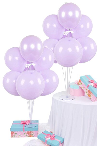 Partifabrik Set de 2 baloane Macarons de culoare violet și set de suport pentru baloane